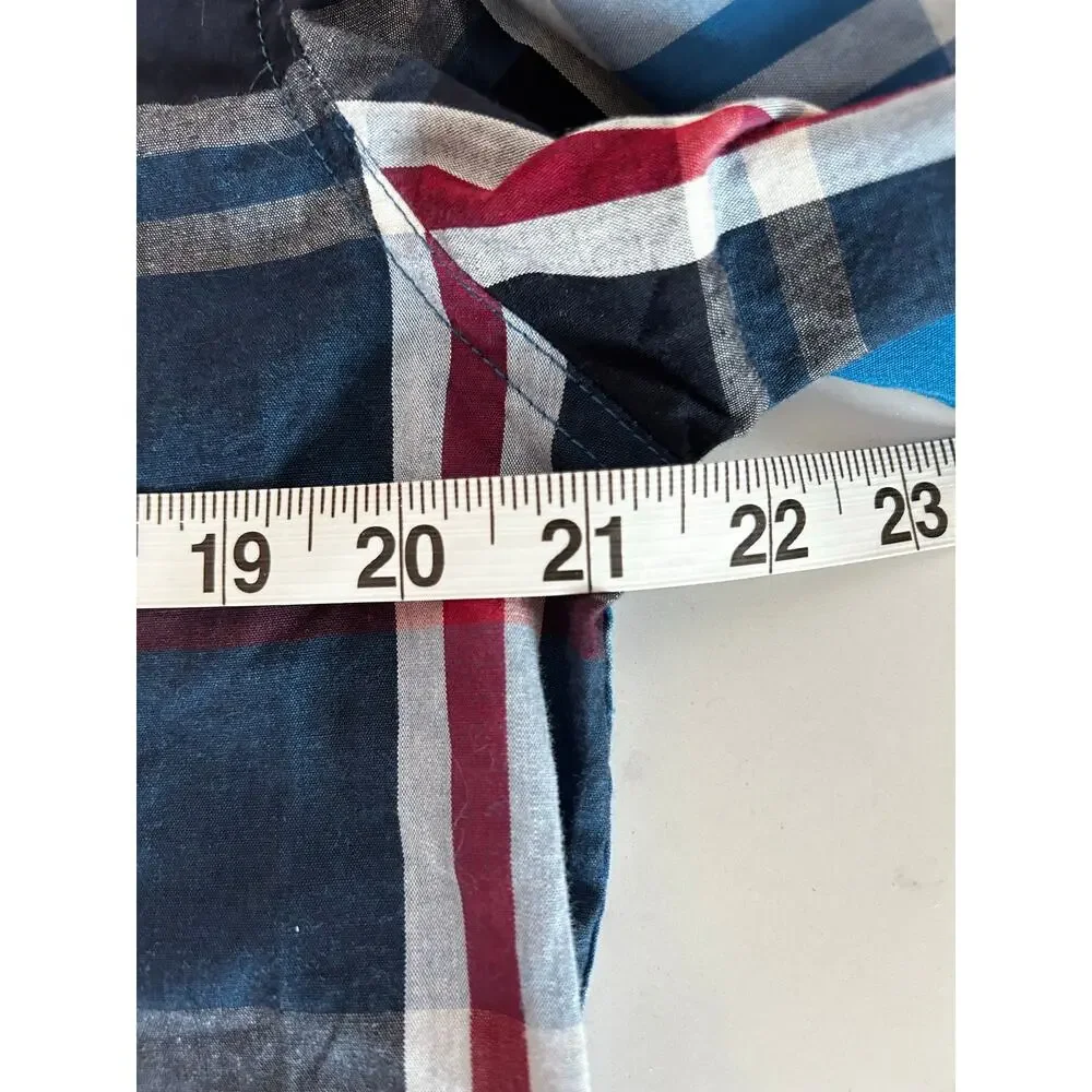 Levi's Pearl Snap Long Sleeve Shirt Men's Size Medium Red‎ Blue Plaid